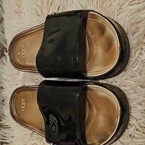 UGG black patent slide